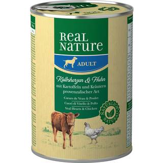 REAL NATURE Adult, dåse kalvehjerte & kylling 400 g