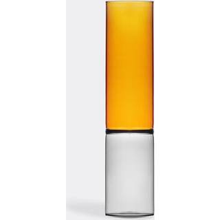 Ichendorf Milano Vases - 'Bamboo Grooved' vase, medium in Smoke, amber borosilicate glass