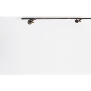 Hyldeknægte ELLA sort med messing - MED hylde - 20 cm dybde