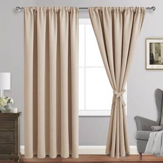 Jiuzhen Blackout -gardiner til soveværelse - Termisk isoleret værelse mørkere støj Reducerende 60 x 84 tommer længde gardiner til stue sæt med 2