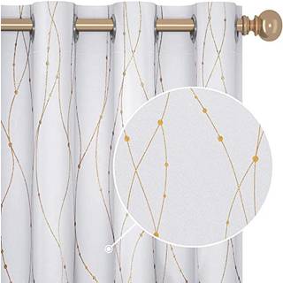 DECONOVO RUM DARMENDING GARSTER TIL Soveværelse 63 tommer Gardiner 2 Paneler - søde gardiner med bølgepunkter Linie Design Soveværelsesvindue Gro