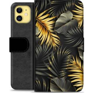 iPhone 11 Premium Flip Cover med Pung - Gyldne Blade