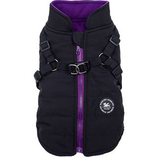 Norbi k?ledyr varm jakke lille hund vest sele hvalp vinter 2 i 1 outfit koldt vejrfrakke (l sort)