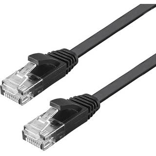 NÖRDIC Cat6 U/UTP fladt netværkskabel 7,5m 250MHz båndbredde og 10Gbps transmissionshastighed hvid
