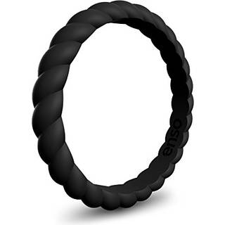 ENSO Rings Stable flettet silikone vielsesring - Hypoallergenisk unisex Stabelbart bryllupsb?nd - Komfortabelt minimalistisk b?nd - 2,5 mm bred 8