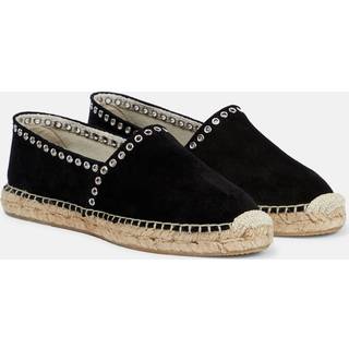 Isabel Marant Canae eyelet-trimmed suede espadrilles - black - EU 37