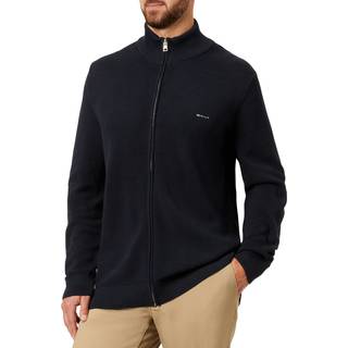 GANT Herre Cardigan af bomuldspiqué med lynlås (4XL)
