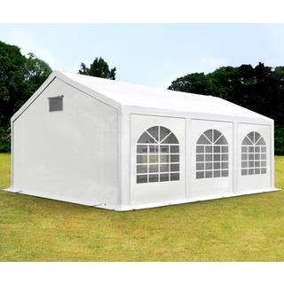 3x6m, Partytelt, PE-teltdug, hvid, med bundramme - (92101)