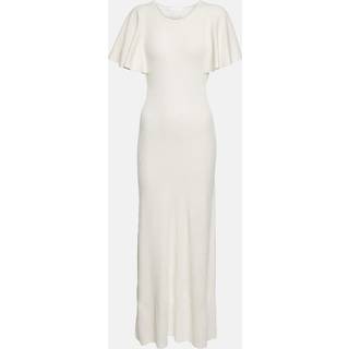 ChloÃ© Ruffle-trimmed wool midi dress - white - M