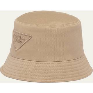 Prada Logo cotton bucket hat - beige - S