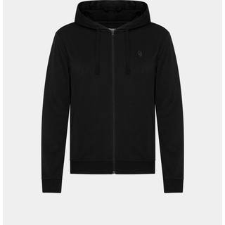 Sort bambus hoodie til mænd med lynlås, L