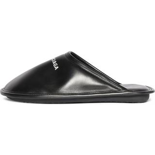 Balenciaga Logo leather slippers - black - EU 42