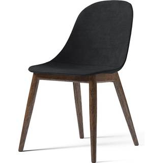 Audo Copenhagen Harbour side dining chair stol, polstret sæde stof Remix 173 dark grey, ben i mørkbejdset egetræ