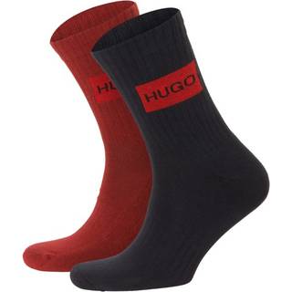 HUGO 2-pak Label Rib Socks - Blue/Red - Str 43/46