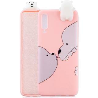 Samsung Galaxy A70 Fleksibelt Plastik Cover 3D Bjørne