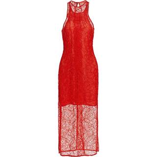 Ganni Halterneck lace midi dress - red - XS
