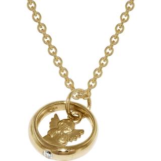 trendor 72931 Anhänger Taufring mit Engel Gold 333 mit goldplattierter Kette