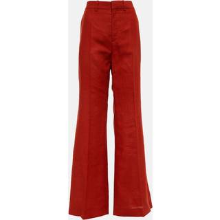ChloÃ© High-rise flared linen pants - red - L