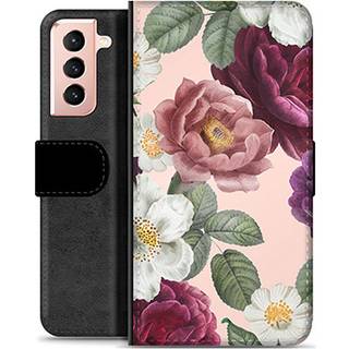 Samsung Galaxy S21 5G Premium Flip Cover med Pung - Romantiske Blomster