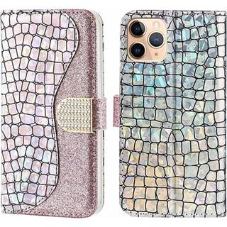 Croco Bling Series iPhone 13 Pro Etui med Pung - Rødguld