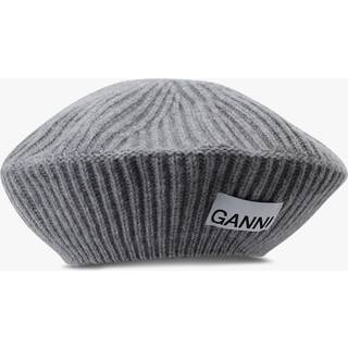 Structured Rib Beret A4430 - Paloma Melange - GANNI - Grå One Size