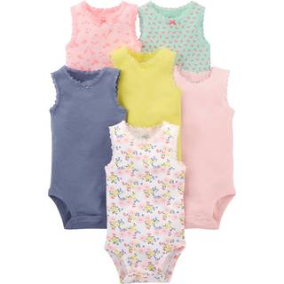 Enkle glæder ved Carter's Baby Girls '6-Pack Shortærme bodysuit multicolor/blomster/skovdyr/frugt 0-3 måneder