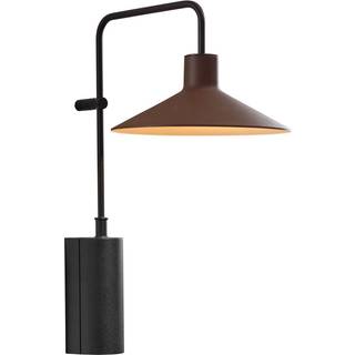 Bover Platet A01 udendørs LED-væglampe, brun skærm