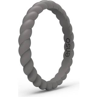 Enso-ringe, stabelbar, flettet silikone-vielsesring - Hypoallergen Unisex-stabel-bryllupsring - Komfortabelt minimalistisk bnd - 2,5 mm bred, 8
