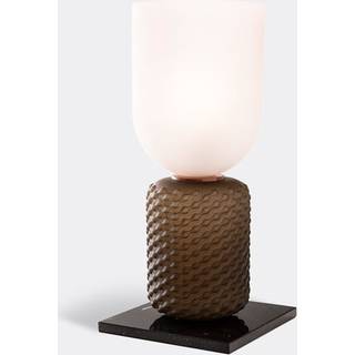 Cassina Lighting - 'Ficupala' Table lamp, black and pink, EU plug in PINK Marble base, glass top