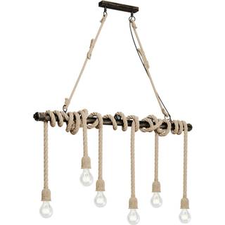 Lindby pendellampe Hajo, 100 cm, 6 lyskilder, rebpendel
