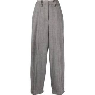 Herringbone Suiting Relaxed Pleated Pants F8214 - Frost Grey - GANNI - Grå S