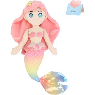 Athoinsu Mermaid Princess Fyldt Animal Cuddly Soft Hugging Plush Toy Doll Birthday B?rns dag jul til sm?b?rn piger lyser?d 15,5 ''