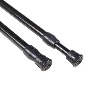 Kxlife 2 Pack Lille forårspændingsgardinstang 12 til 20 tommer tynd spændingsstang Ingen borer til vinduesskab skab sort