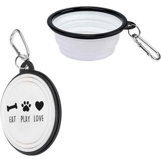 Hundeskål Foldbar med tryk Ø 13 cm - EAT PLAY LOVE