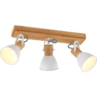 Lindby loftspot Merela, hvid, 45 cm, 3 lyskilder, træ, E14