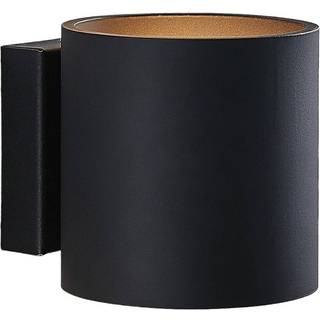 Lindby Mirza væglampe i aluminium, rund, sort