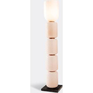 Cassina Lighting - 'Ficupala' floor lamp, black and pink, EU plug in PINK Marble base, glass top