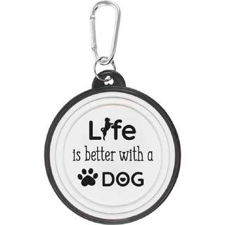 Hundeskål Foldbar med tryk Ø 13 cm - LIFE IS BETTER WITH A DOG