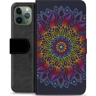 iPhone 11 Pro Premium Flip Cover med Pung - Farverig Mandala