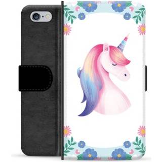 iPhone 6 / 6S Premium Flip Cover med Pung - Enhjørning