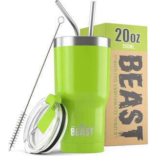 Beast 20 Oz Tumbler Rustfrit st?l Vakuum Isoleret kaffekop dobbelt v?g rejse kolbe (citrongr?s gr?n)