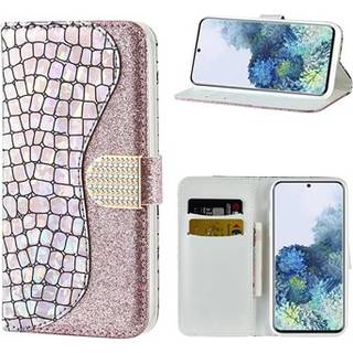 Croco Bling Series Samsung Galaxy S21 5G Coverpung - Rosa Guld