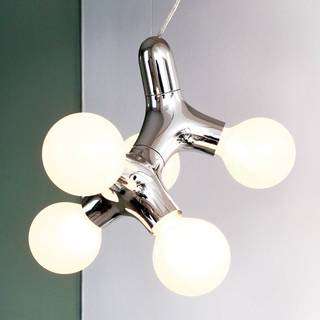 next Designer hængelampe DNA Double, dæmpbar, Krom/sølv, Stue/spisestue, Plast, Design