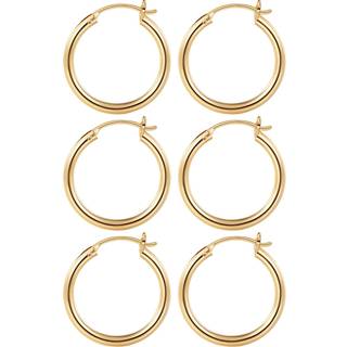 M MOOHAM Gold Hoop reringe til kvinder - Sm 14k forgyldte Sterling Slv Post Hypoallergenic Chunky Hoops reringe Pakkest til smykker til kvin