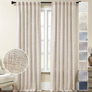 M?det semi -rene linnedgardiner 108 tommer lang til stue 2 panel S?t fanen Lysfiltrering Privatliv h?r linnedgardin