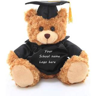 Plushland Plush Fyldt Animal Toys 12 tommer pr?senterer gaver til eksamen Day Personaliseret tekstnavn eller dit skolelogo p? kjole bedst til enh