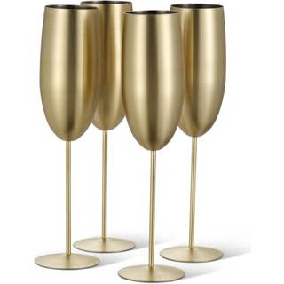 Champagnefløjte Matt Gold 28,5 cl, 4-pak - Oak & Steel