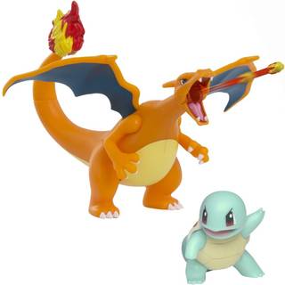 Pok? Mon Fire and Water Battle Pack - Inkluderer 4,5 tommer Flame Action Charizard og 2 """" Squirtle actionfigurer - Amazon ekskl.