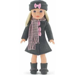 Emily Rose 14 tommer dukke t?j - 5 pc dejlige gr? og lyser?de frakkeant?jss?t inkluderer st?vler! | Kompatibel med wellie Wishers dukker