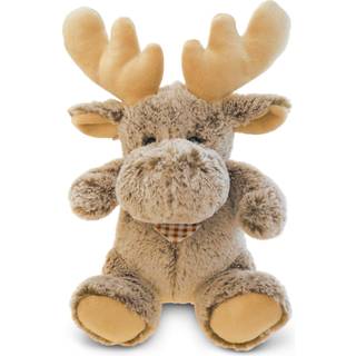 Dollibu Brown Sitting Moose Plush - Super Soft Moose Fyldt Animal Wildlife Fyldt Moose Plush Toy Cute Puthed Animal For Boys and Girls Plush Moos